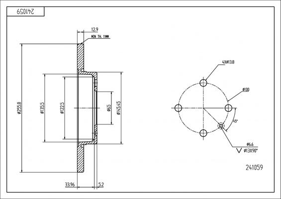 Hart 241 059 - Brake Disc autospares.lv