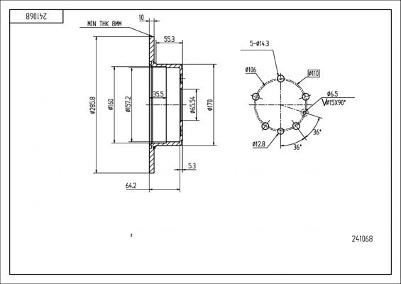 Hart 241 068 - Brake Disc autospares.lv