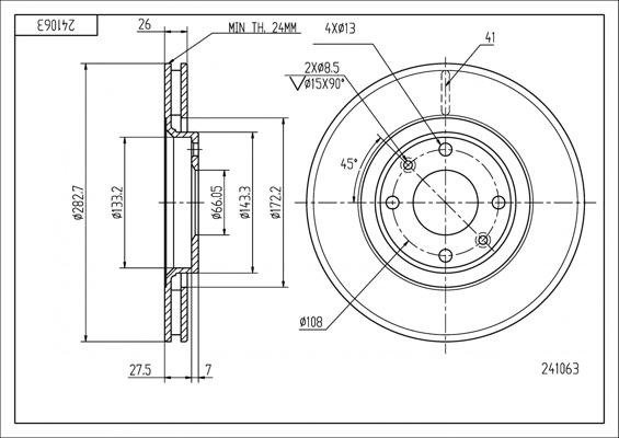 Hart 241 063 - Brake Disc autospares.lv