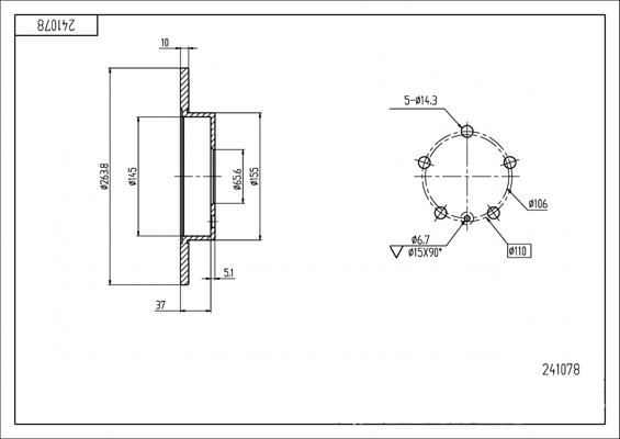 Hart 241 078 - Brake Disc autospares.lv