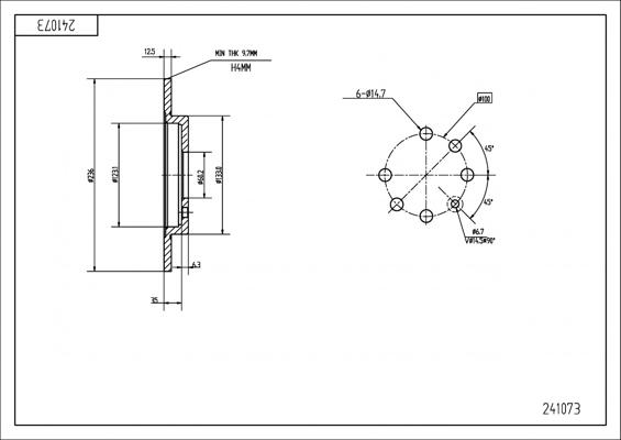 Hart 241 073 - Brake Disc autospares.lv