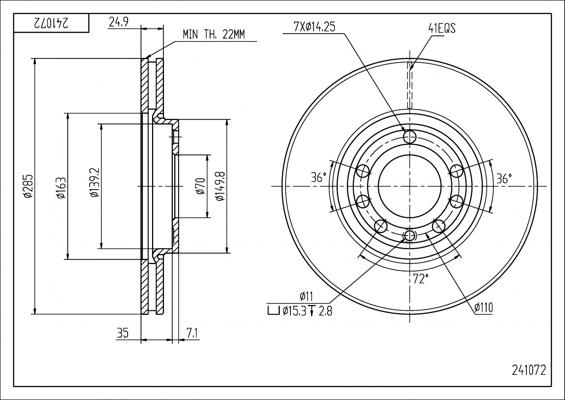 Hart 241 072 - Brake Disc autospares.lv