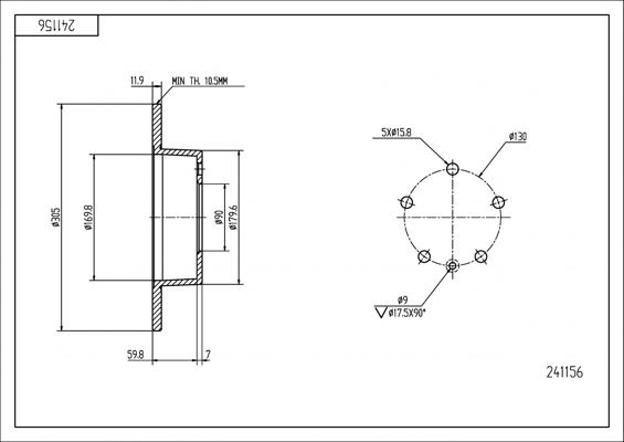 Hart 241 156 - Brake Disc autospares.lv