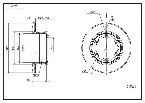 Hart 241 163 - Brake Disc autospares.lv