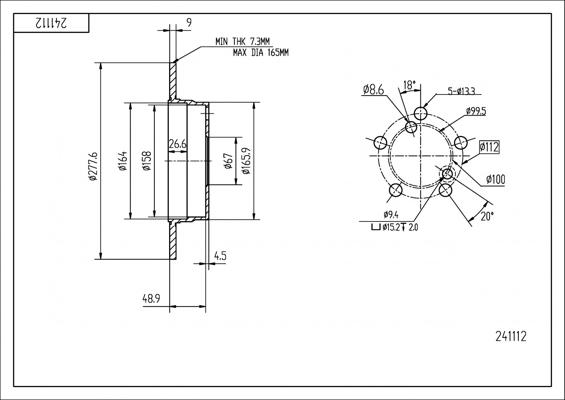 Hart 241 112 - Brake Disc autospares.lv