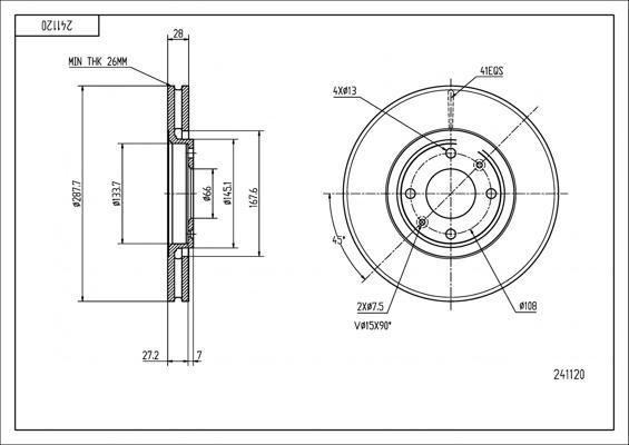 Hart 241 120 - Brake Disc autospares.lv