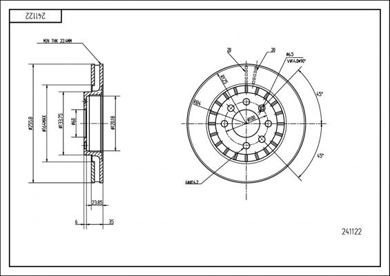 Hart 241 122 - Brake Disc autospares.lv