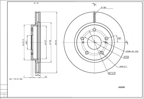 Hart 242 255 - Brake Disc autospares.lv