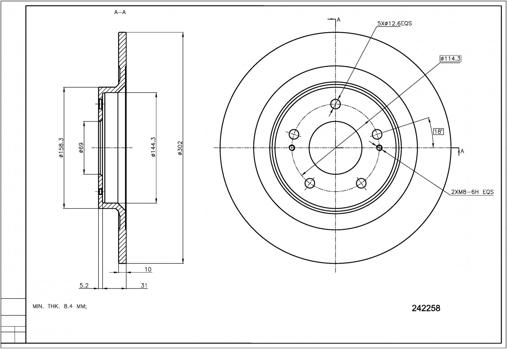 Hart 242 258 - Brake Disc autospares.lv