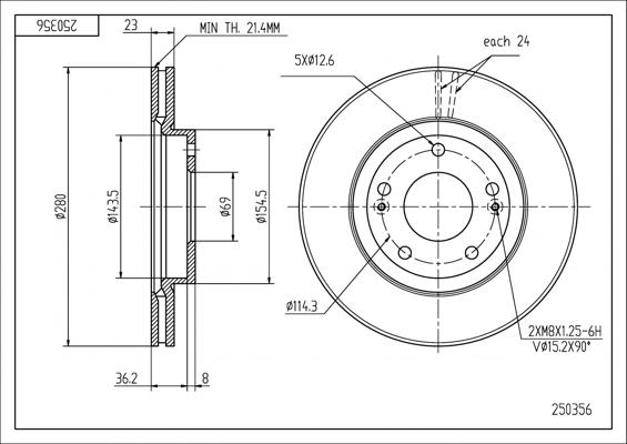 Hart 250 356 - Brake Disc autospares.lv