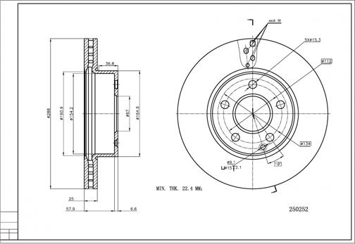 Hart 250 252 - Brake Disc autospares.lv