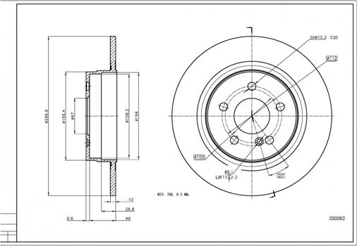 Hart 250 262 - Brake Disc autospares.lv