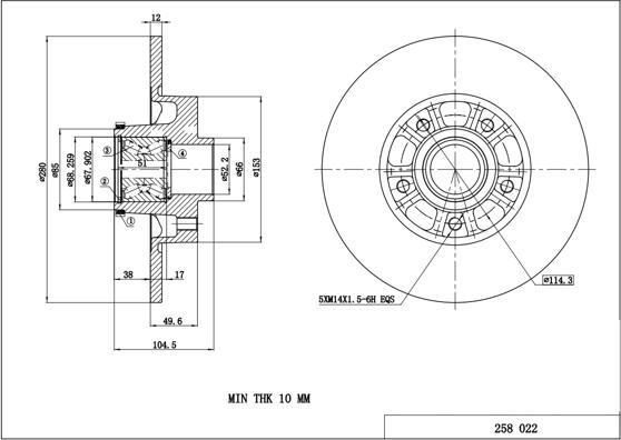 Hart 258 022 - Brake Disc autospares.lv