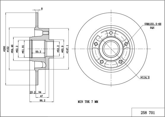 Hart 258 701 - Brake Disc autospares.lv