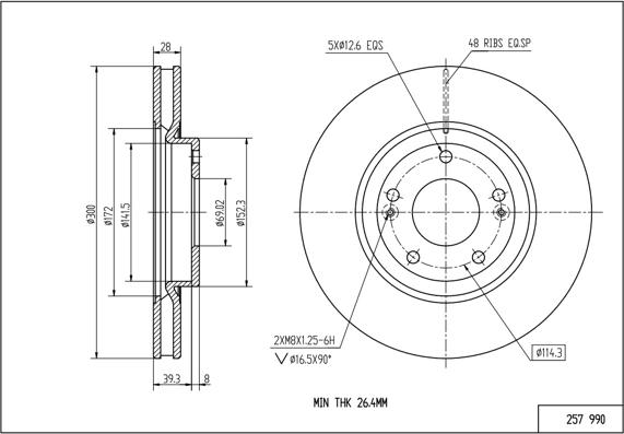 Hart 257 990 - Brake Disc autospares.lv