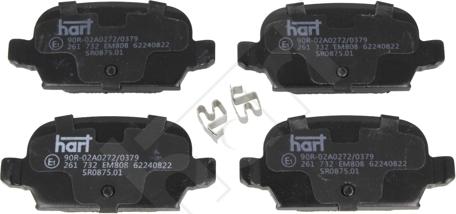 Hart 261 732 - Brake Pad Set, disc brake autospares.lv