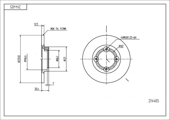 Hart 214 405 - Brake Disc autospares.lv