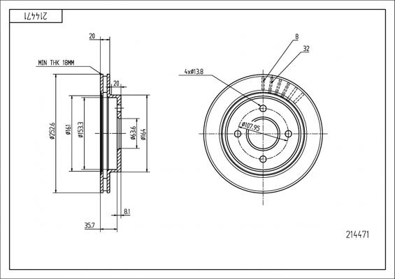 Hart 214 471 - Brake Disc autospares.lv