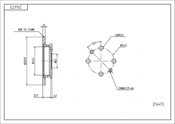 Hart 214 473 - Brake Disc autospares.lv