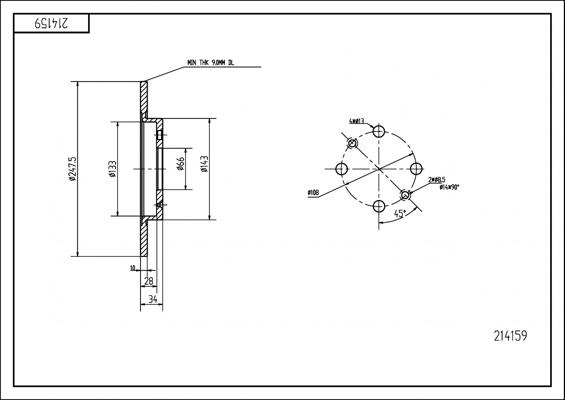 Hart 214 159 - Brake Disc autospares.lv