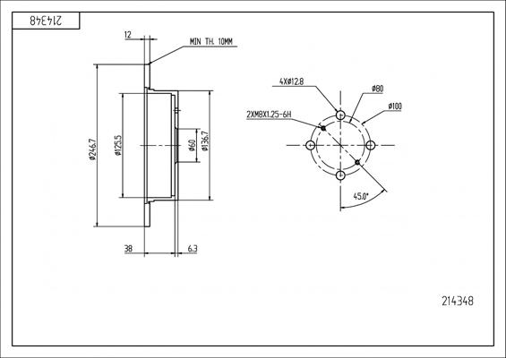 Hart 214 348 - Brake Disc autospares.lv