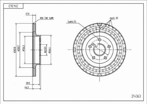 Hart 214 363 - Brake Disc autospares.lv