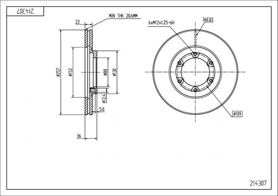 Hart 214 307 - Brake Disc autospares.lv