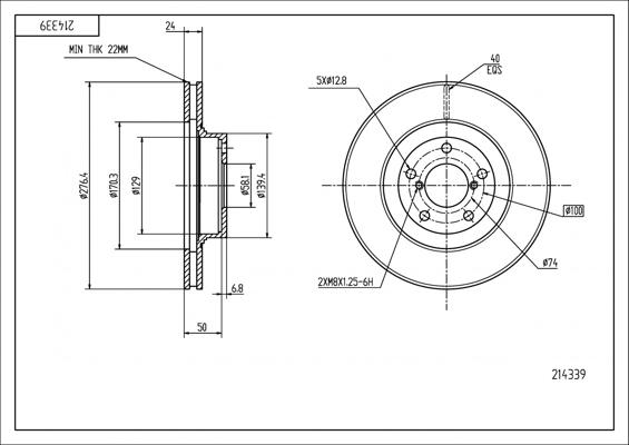 Hart 214 339 - Brake Disc autospares.lv