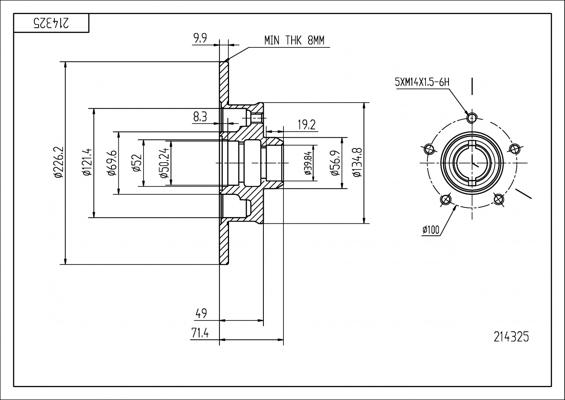 Hart 214 325 - Brake Disc autospares.lv