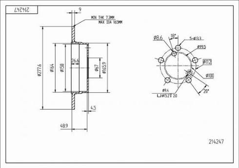 Hart 214 247 - Brake Disc autospares.lv