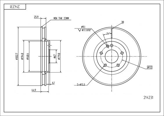 Hart 214 231 - Brake Disc autospares.lv