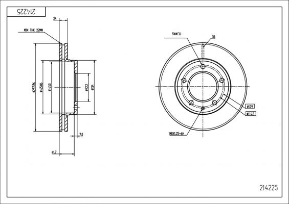 Hart 214 225 - Brake Disc autospares.lv