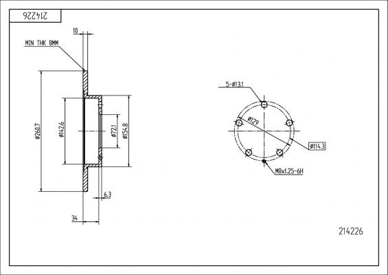 Hart 214 226 - Brake Disc autospares.lv