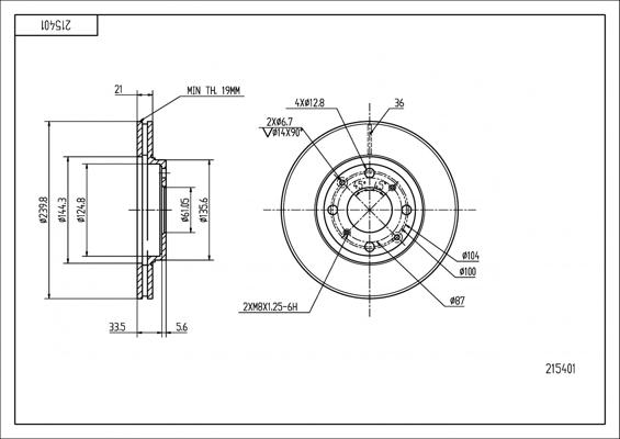 Hart 215 401 - Brake Disc autospares.lv