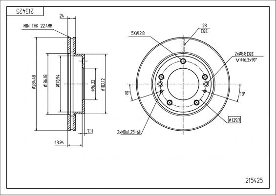 Hart 215 425 - Brake Disc autospares.lv