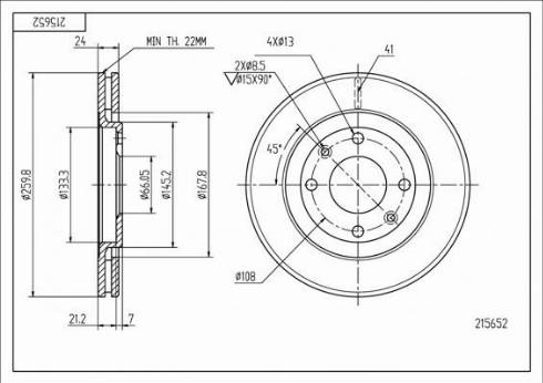 Hart 215 652 - Brake Disc autospares.lv