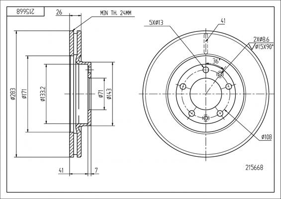 Hart 215 668 - Brake Disc autospares.lv