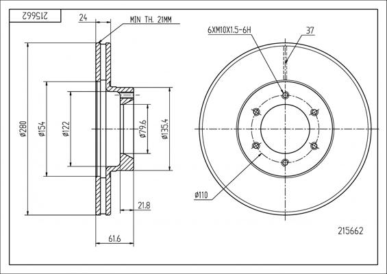 Hart 215 662 - Brake Disc autospares.lv