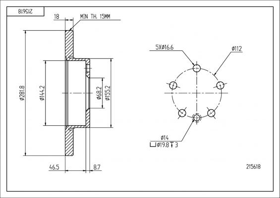 Hart 215 618 - Brake Disc autospares.lv