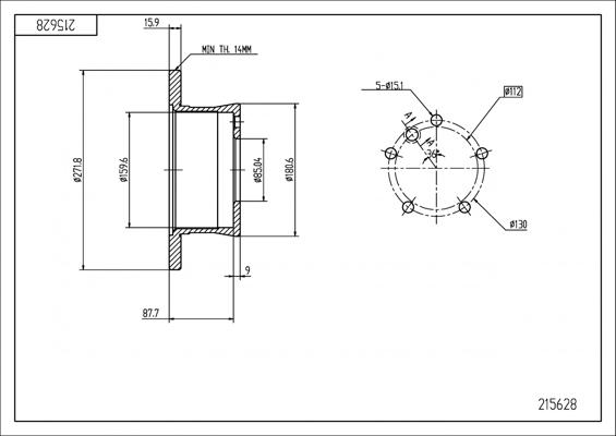 Hart 215 628 - Brake Disc autospares.lv