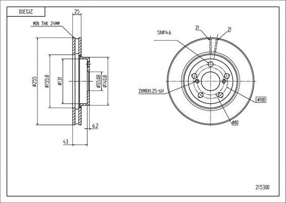 Hart 215 300 - Brake Disc autospares.lv