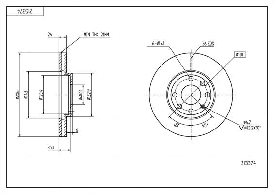 Hart 215 374 - Brake Disc autospares.lv