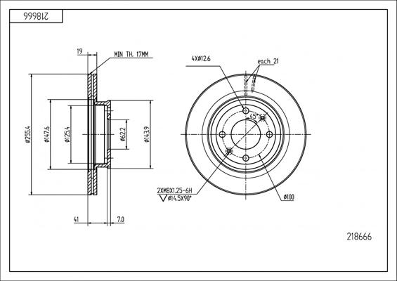 Hart 218 666 - Brake Disc autospares.lv