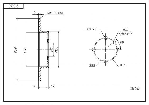 Hart 218 660 - Brake Disc autospares.lv