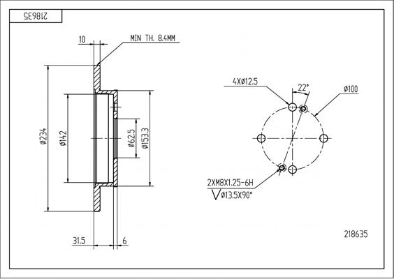 Hart 218 635 - Brake Disc autospares.lv