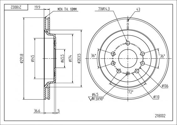 Hart 218 002 - Brake Disc autospares.lv