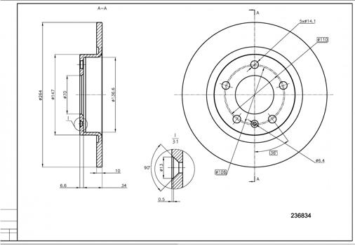 Hart 236 834 - Brake Disc autospares.lv