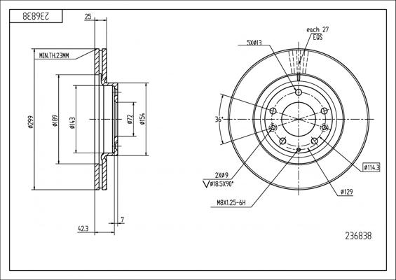 Hart 236 838 - Brake Disc autospares.lv