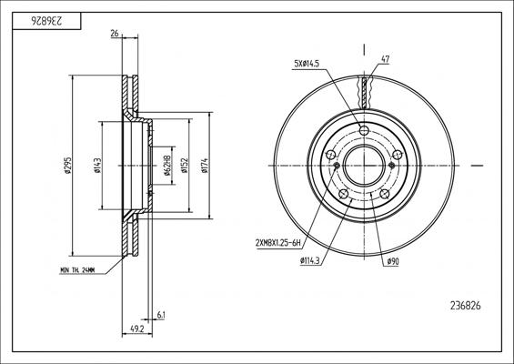 Hart 236 826 - Brake Disc autospares.lv