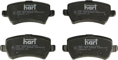 Hart 230 959 - Brake Pad Set, disc brake autospares.lv